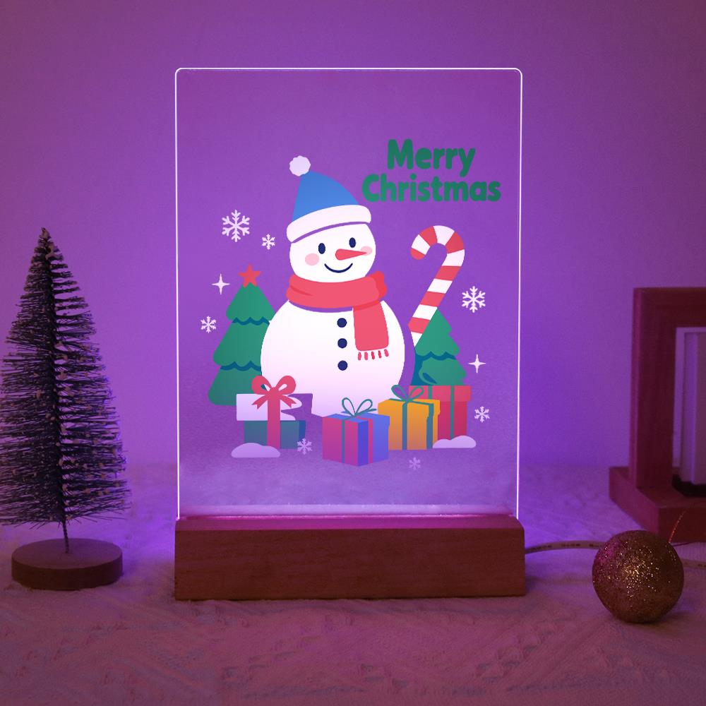 Snowman with a Candy Cane Staff paint by numbers light-up sign – image 15