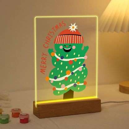 Grinning Tree in a Knit Beanie paint by numbers light-up sign – image 3