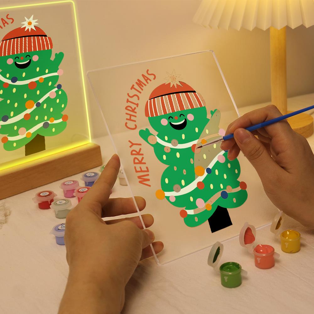 Grinning Tree in a Knit Beanie paint by numbers light-up sign – image 9