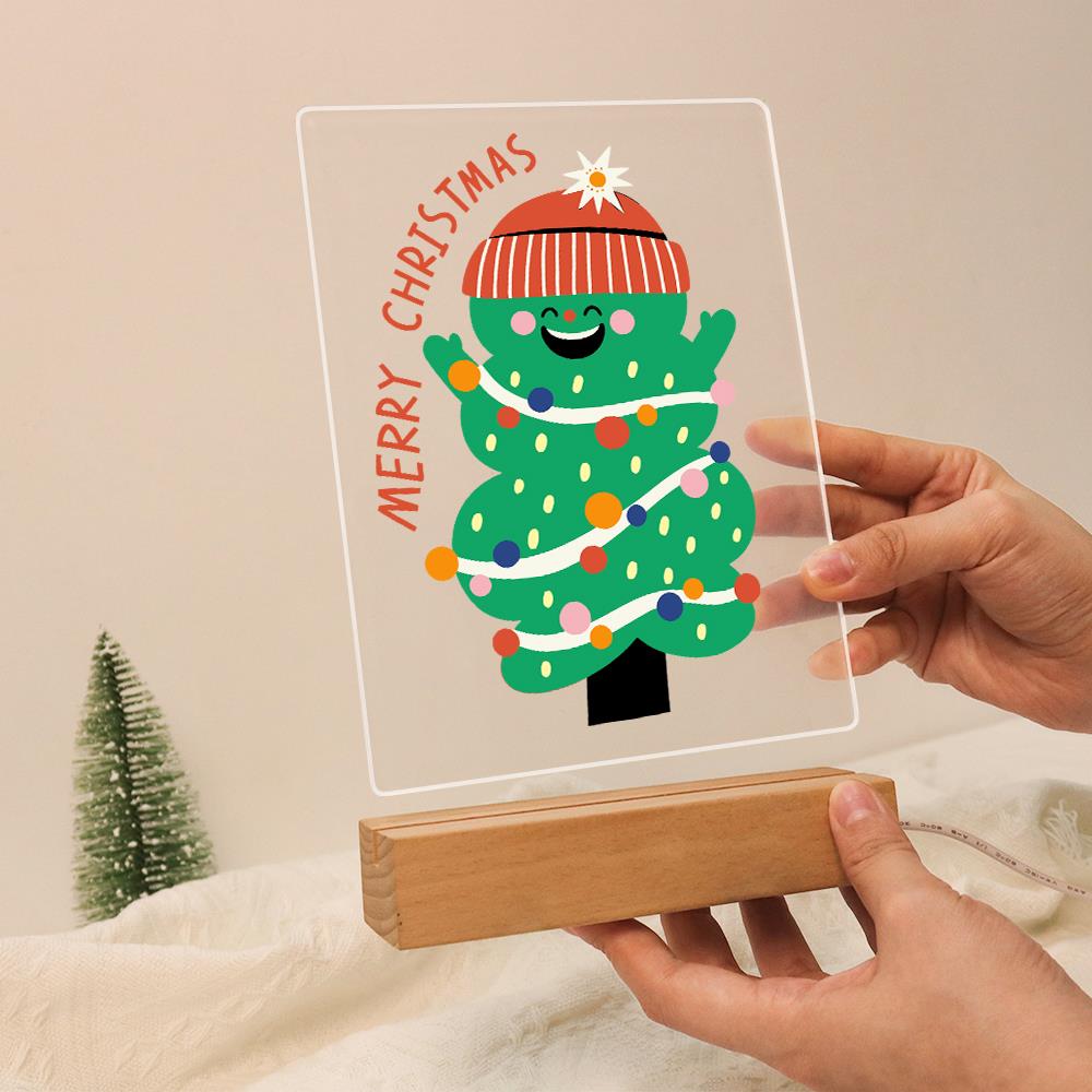 Grinning Tree in a Knit Beanie paint by numbers light-up sign – image 13