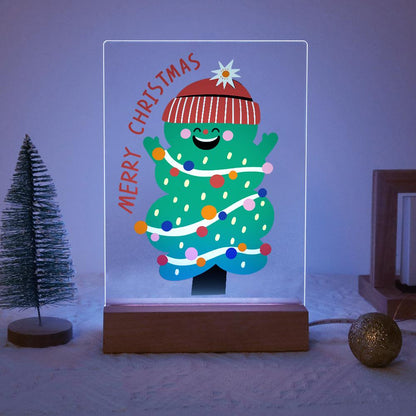 Grinning Tree in a Knit Beanie paint by numbers light-up sign – image 14