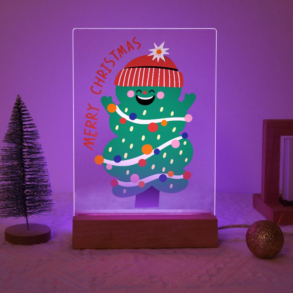 Grinning Tree in a Knit Beanie paint by numbers light-up sign – image 15
