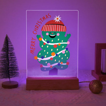 Grinning Tree in a Knit Beanie paint by numbers light-up sign – image 15