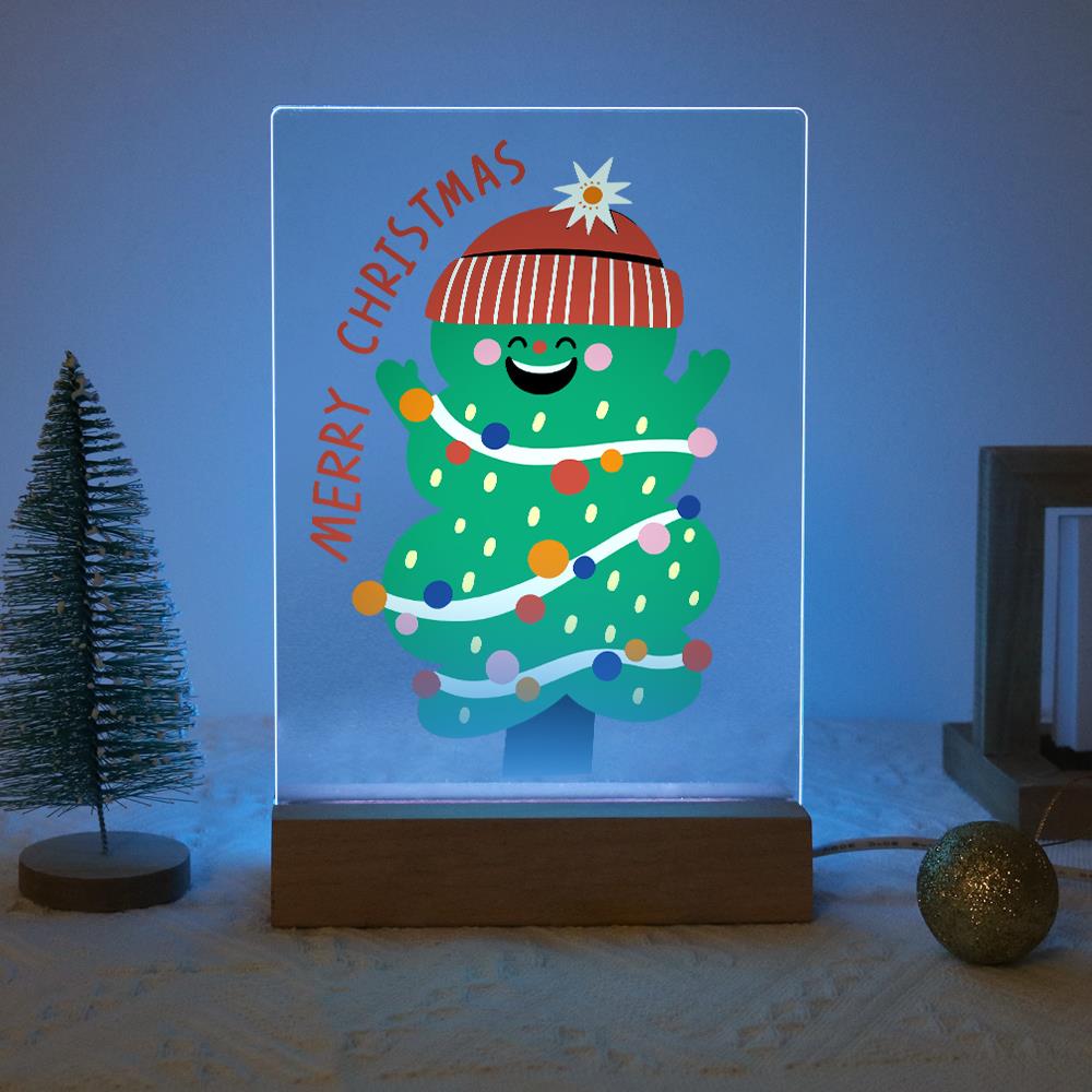 Grinning Tree in a Knit Beanie paint by numbers light-up sign – image 16