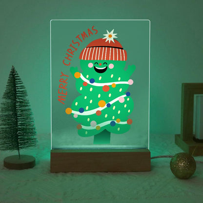 Grinning Tree in a Knit Beanie paint by numbers light-up sign – image 19