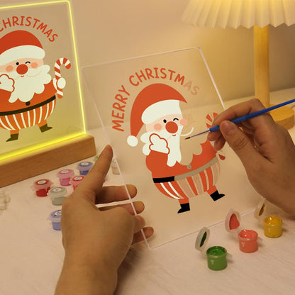 Winking Santa with a Candy Cane paint by numbers light-up sign – image 9