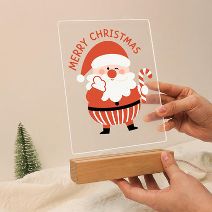 Winking Santa with a Candy Cane paint by numbers light-up sign – image 13
