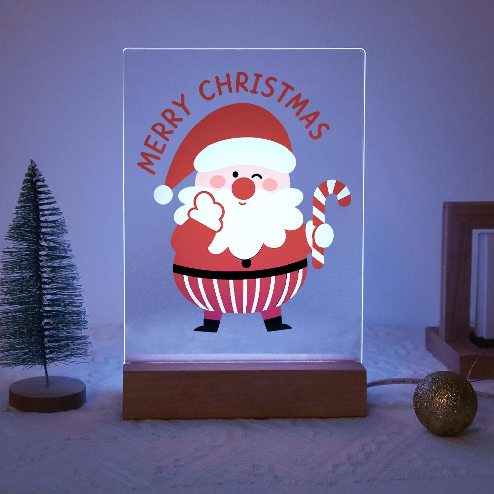 Winking Santa with a Candy Cane paint by numbers light-up sign – image 14