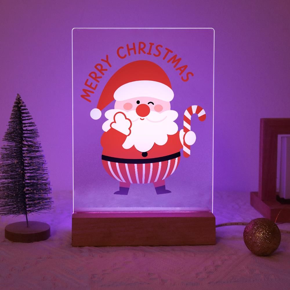 Winking Santa with a Candy Cane paint by numbers light-up sign – image 15