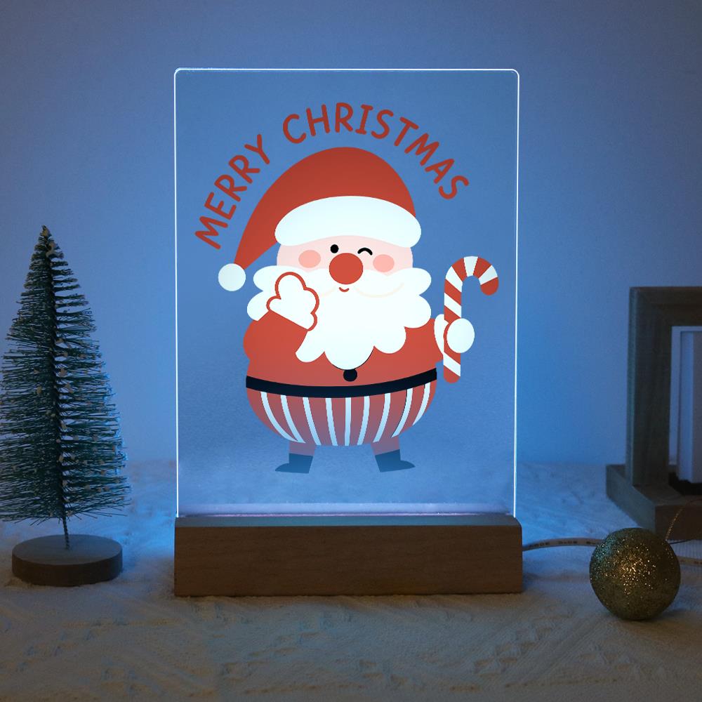 Winking Santa with a Candy Cane paint by numbers light-up sign – image 16