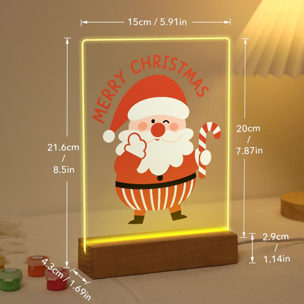 Winking Santa with a Candy Cane paint by numbers light-up sign – image 21