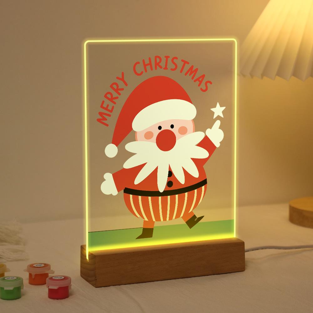 Santa Pointing to a Star paint by numbers light-up sign – image 3