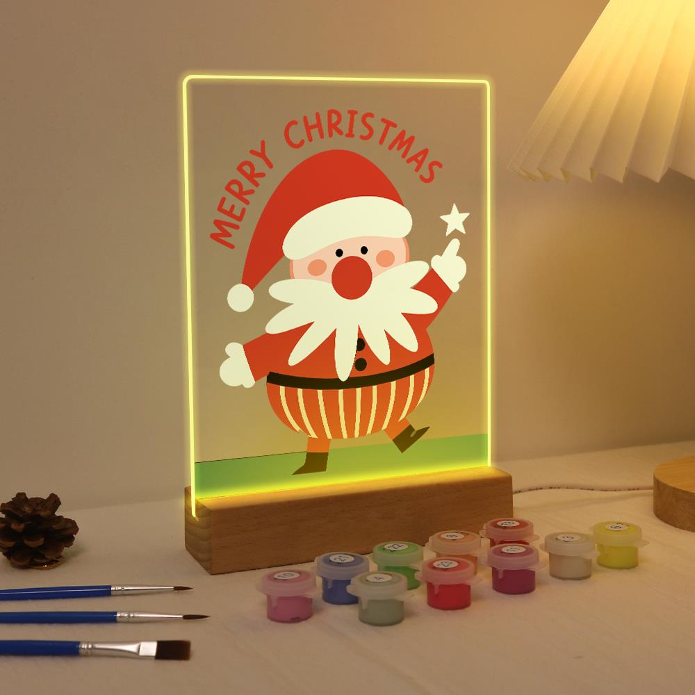 Santa Pointing to a Star paint by numbers light-up sign – image 4