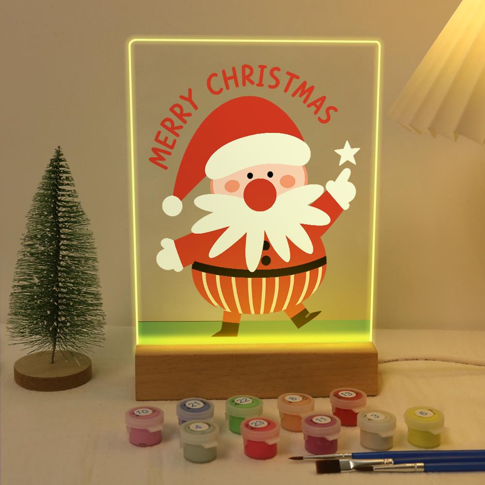Santa Pointing to a Star paint by numbers light-up sign – image 5