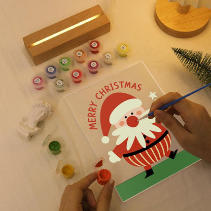 Santa Pointing to a Star paint by numbers light-up sign – image 7