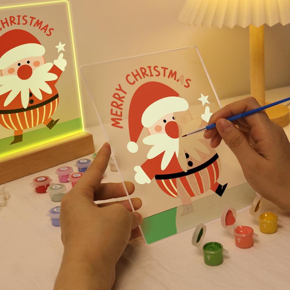 Santa Pointing to a Star paint by numbers light-up sign – image 9