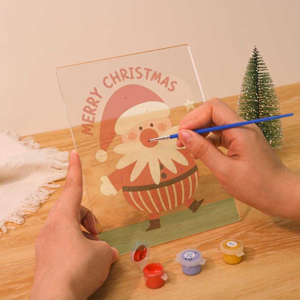 Santa Pointing to a Star paint by numbers light-up sign – image 11