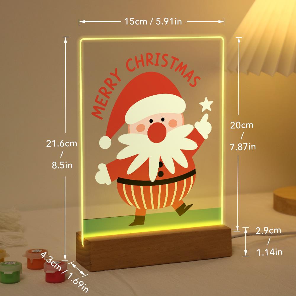 Santa Pointing to a Star paint by numbers light-up sign – image 21