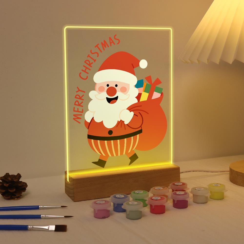Santa Off to Deliver Gifts paint by numbers light-up sign – image 4