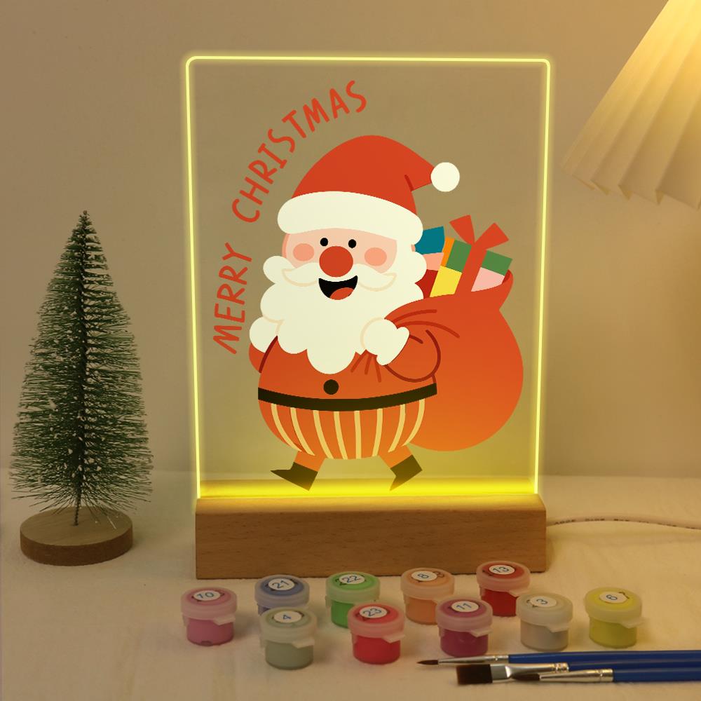 Santa Off to Deliver Gifts paint by numbers light-up sign – image 5