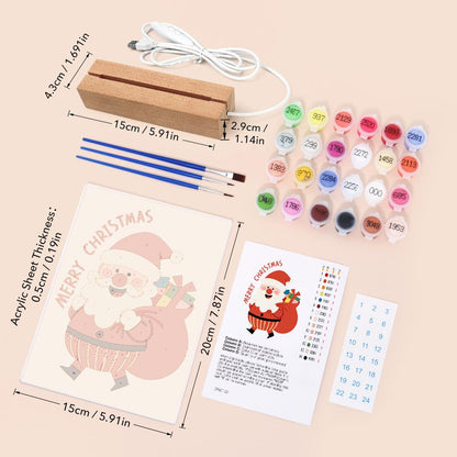 Santa Off to Deliver Gifts paint by numbers light-up sign – image 6