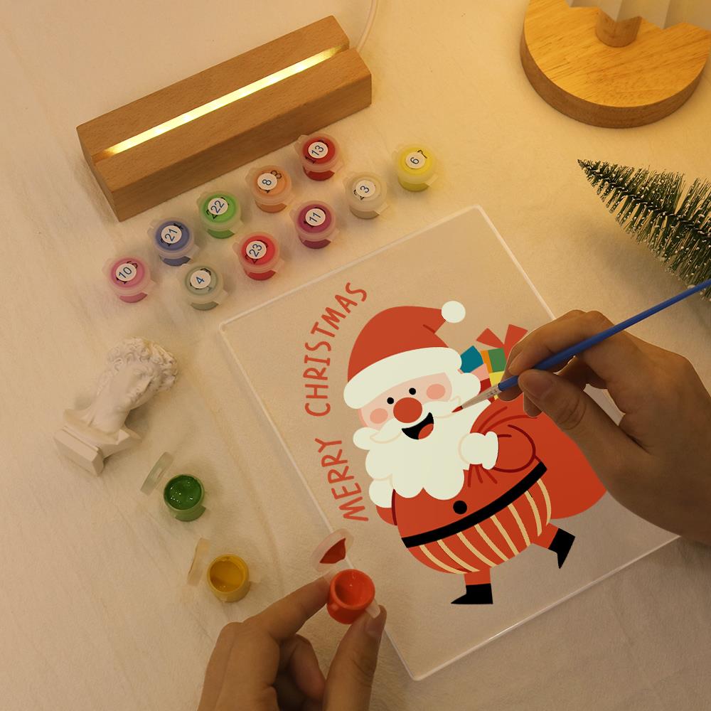 Santa Off to Deliver Gifts paint by numbers light-up sign – image 7