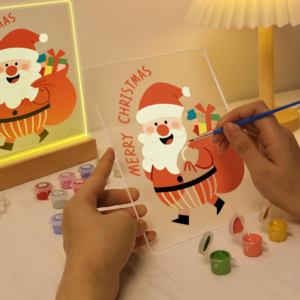 Santa Off to Deliver Gifts paint by numbers light-up sign – image 9