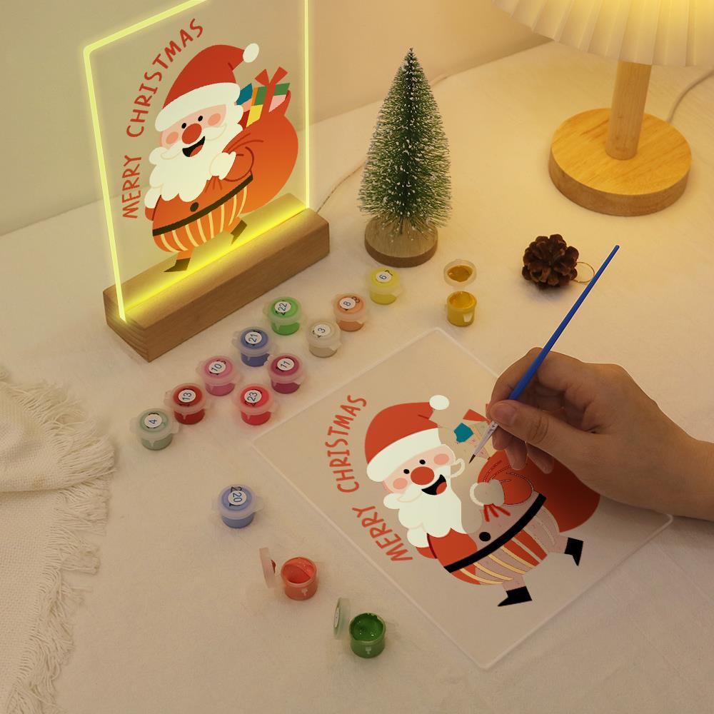 Santa Off to Deliver Gifts paint by numbers light-up sign – image 10