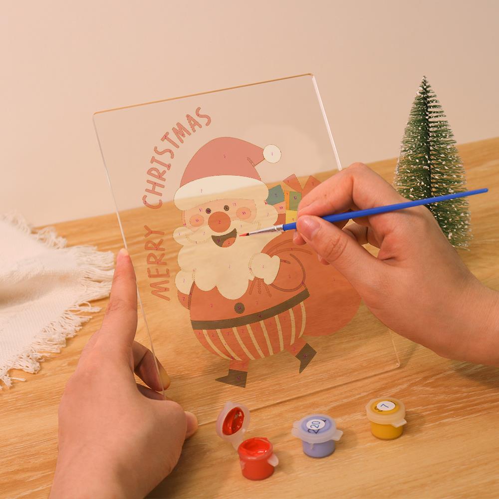 Santa Off to Deliver Gifts paint by numbers light-up sign – image 11