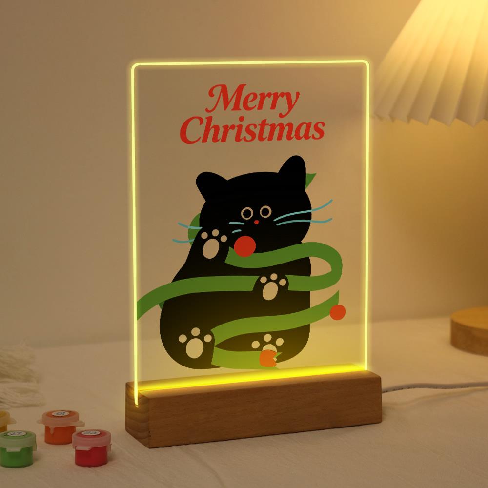 Black Cat Caught in Garland paint by numbers light-up sign – image 3