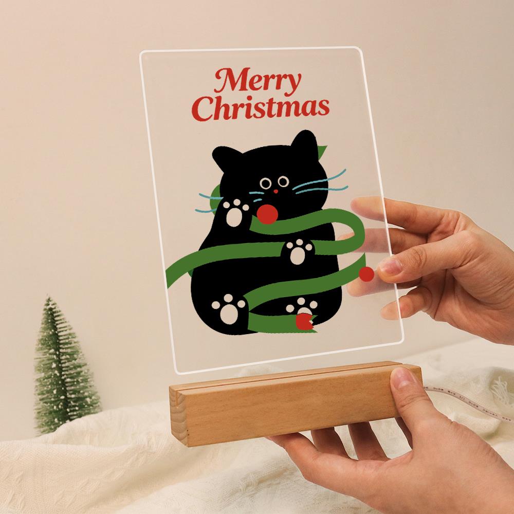Black Cat Caught in Garland paint by numbers light-up sign – image 13