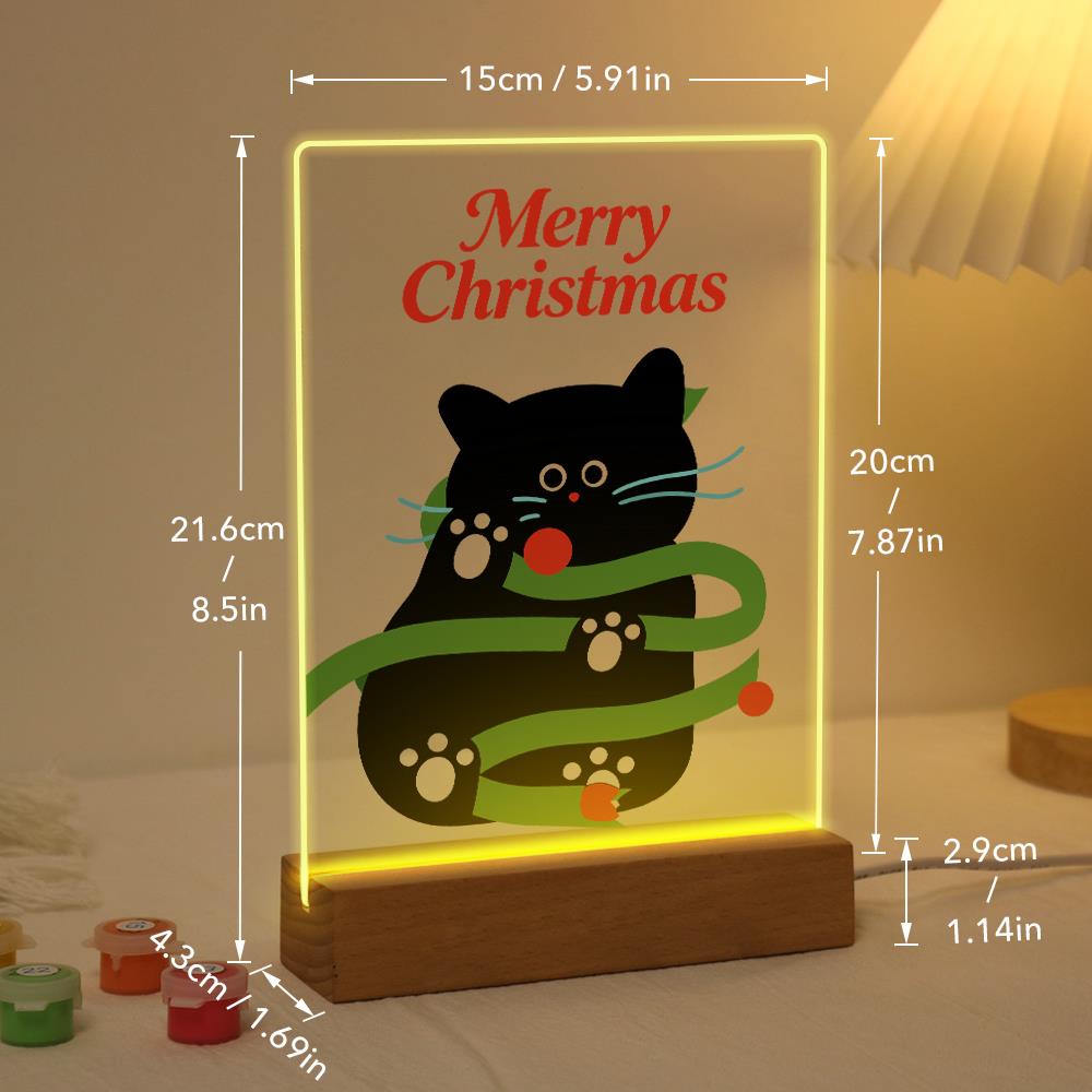 Black Cat Caught in Garland paint by numbers light-up sign – image 21