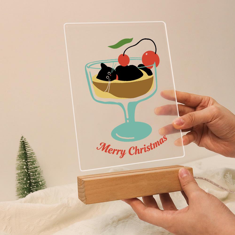 Black Cat in a Cherry Sundae paint by numbers light-up sign – image 13