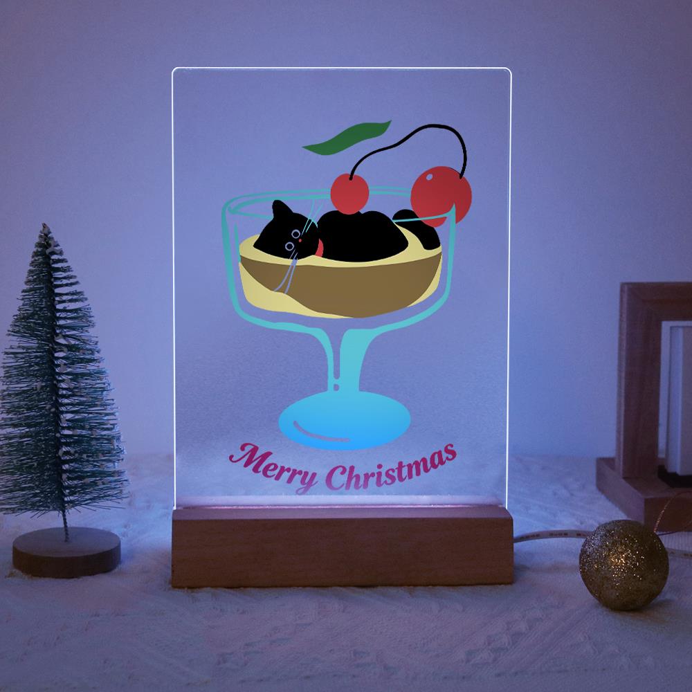 Black Cat in a Cherry Sundae paint by numbers light-up sign – image 14