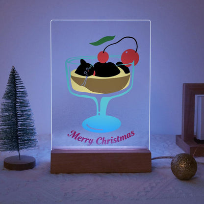 Black Cat in a Cherry Sundae paint by numbers light-up sign – image 14