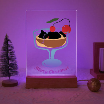 Black Cat in a Cherry Sundae paint by numbers light-up sign – image 15