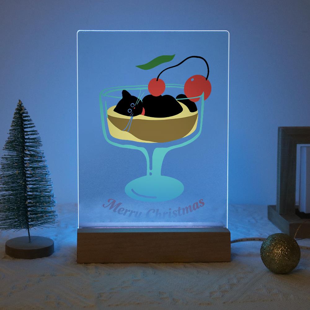 Black Cat in a Cherry Sundae paint by numbers light-up sign – image 16