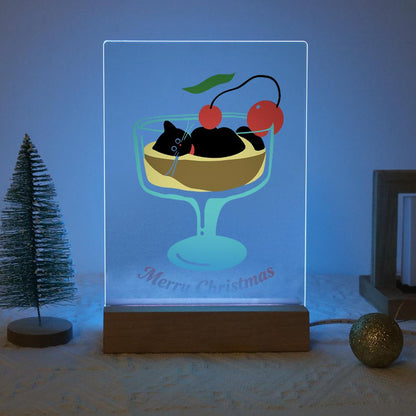 Black Cat in a Cherry Sundae paint by numbers light-up sign – image 16