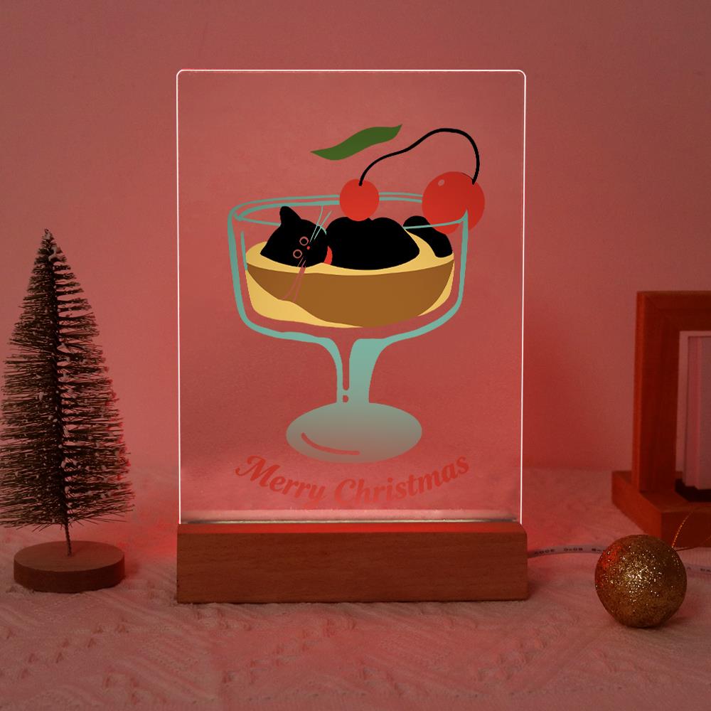 Black Cat in a Cherry Sundae paint by numbers light-up sign – image 17