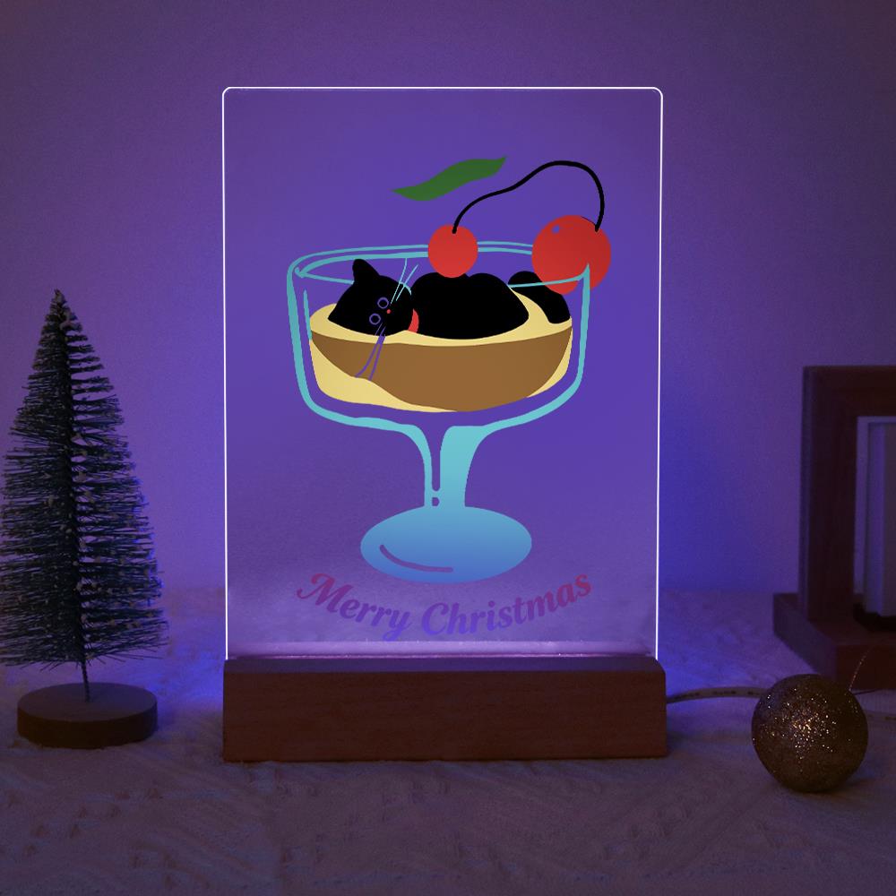 Black Cat in a Cherry Sundae paint by numbers light-up sign – image 18