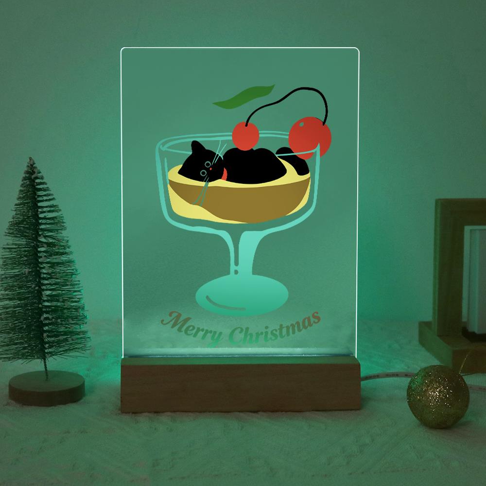 Black Cat in a Cherry Sundae paint by numbers light-up sign – image 19