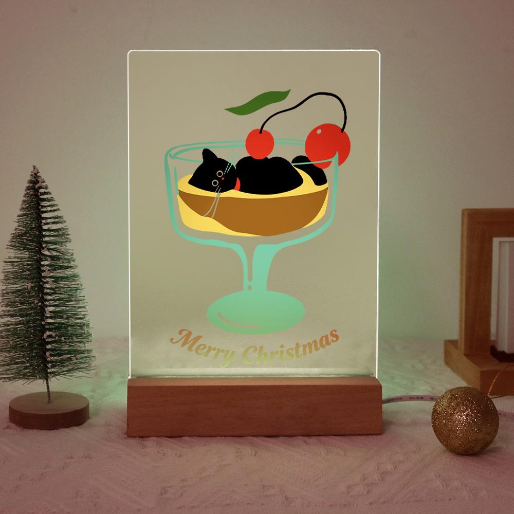 Black Cat in a Cherry Sundae paint by numbers light-up sign – image 20