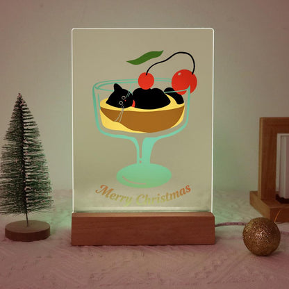 Black Cat in a Cherry Sundae paint by numbers light-up sign – image 20