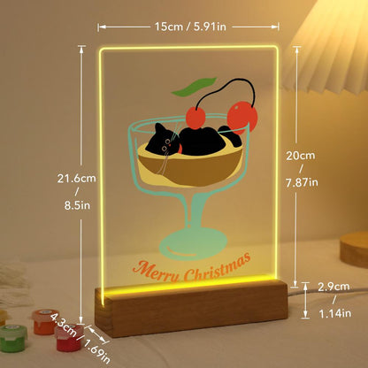 Black Cat in a Cherry Sundae paint by numbers light-up sign – image 21