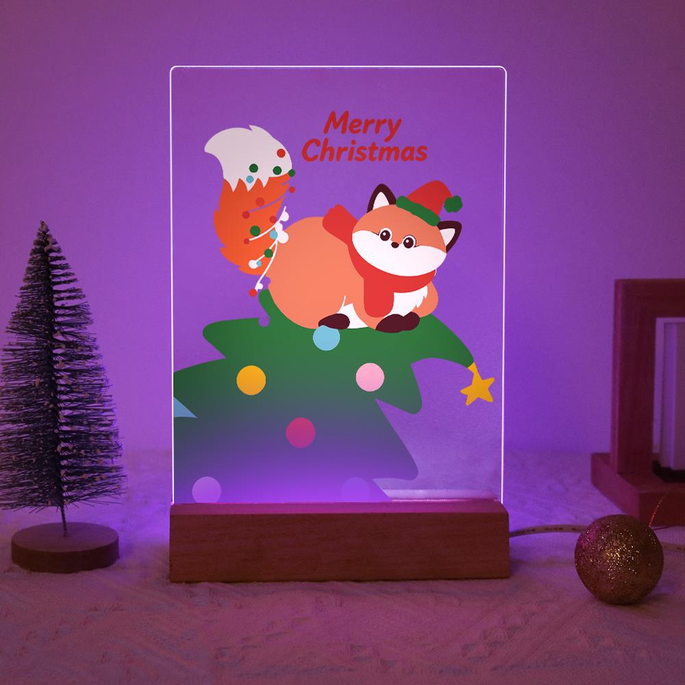 Fox Resting on a Christmas Tree paint by numbers light-up sign – image 15