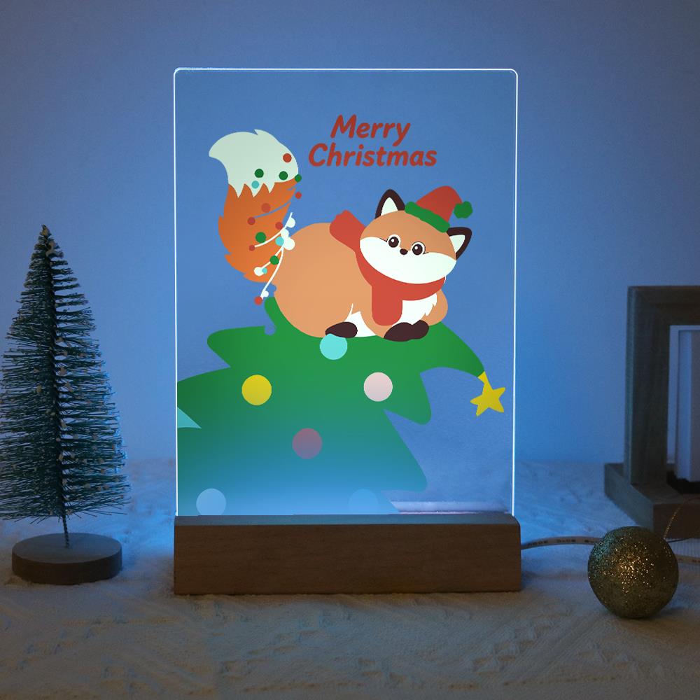 Fox Resting on a Christmas Tree paint by numbers light-up sign – image 16