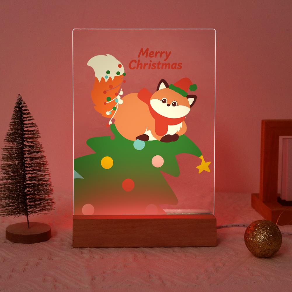 Fox Resting on a Christmas Tree paint by numbers light-up sign – image 17