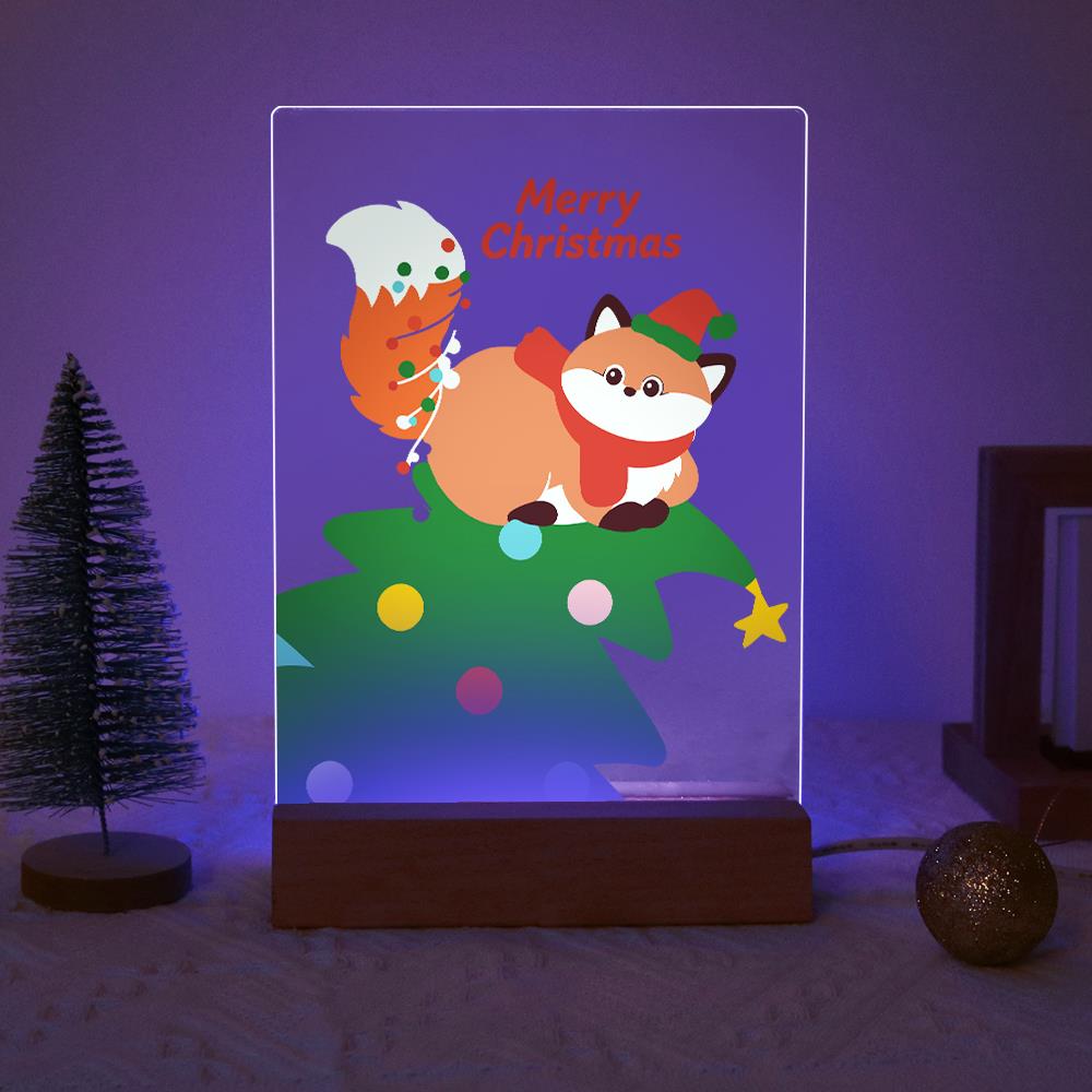 Fox Resting on a Christmas Tree paint by numbers light-up sign – image 18