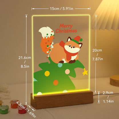 Fox Resting on a Christmas Tree paint by numbers light-up sign – image 21