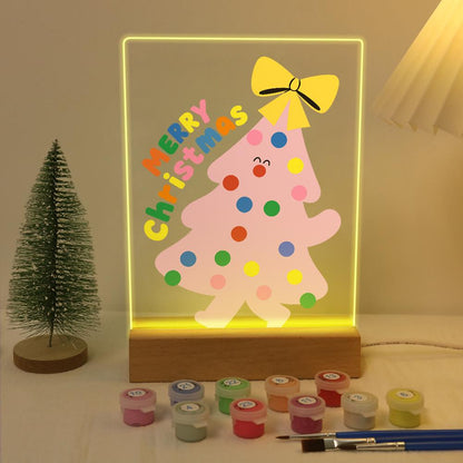 Happy-Faced Pink Christmas Tree paint by numbers light-up sign – image 5
